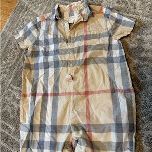 Burberry children’s Plaid Romper